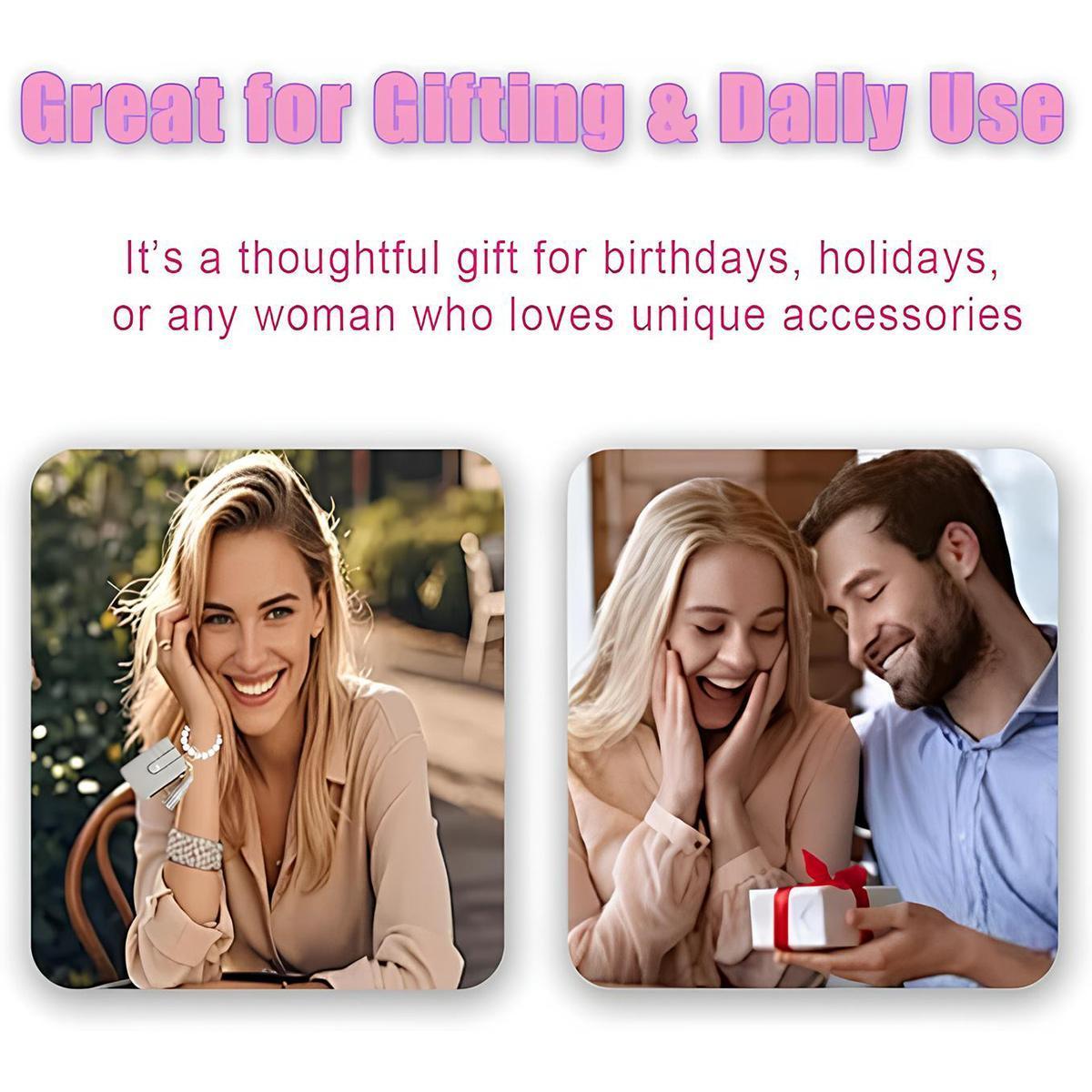 JUSIEX Boho Style Beaded Tassel Keychain Wallet, Women's Fashionable Wristlet Bracelet Wrist Purse Keychain Credit Card Holder, Trendy All-match Keychain for Birthday Gift | Graduation Gift | Mother's Day Gift