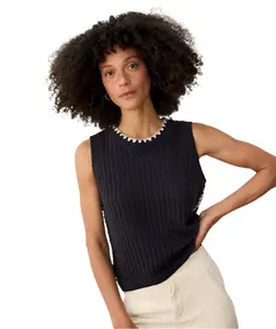 Marine Layer Clara Sweater Vest - Black
