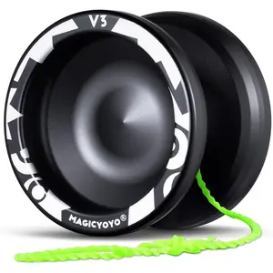 V3 Professional Responsive Yoyo for Kids 8-12 and Adults, Dual Function with 12 Strings, KK Bearing, Bearing Puller, Axle, Case - Black