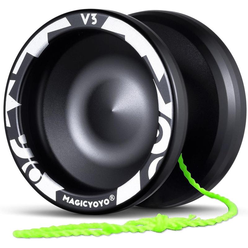 V3 Professional Responsive Yoyo for Kids 8-12 and Adults, Dual Function with 12 Strings, KK Bearing, Bearing Puller, Axle, Case - Black