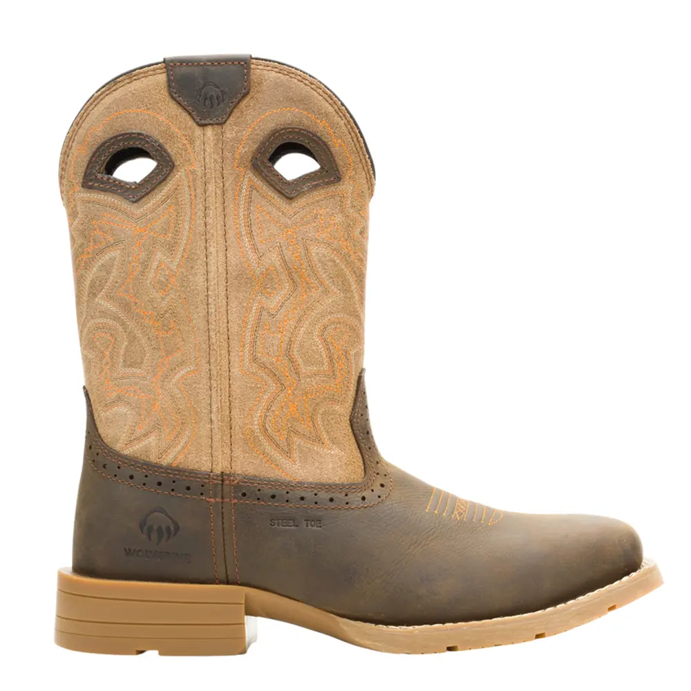Wolverine Mens Wheatland Hyperrest 10 Inch Waterproof Steel Toe  Work/Duty - Beige