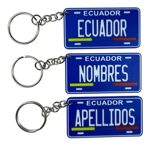 ECUADOR Llavero de Plastico Personalizado Estilo Mini Placa 3D | Custom Names Keychain ECUADORIAN Mini License Plate Design | Llaveros Personalizados de Plastico PLA Plastic Keychains