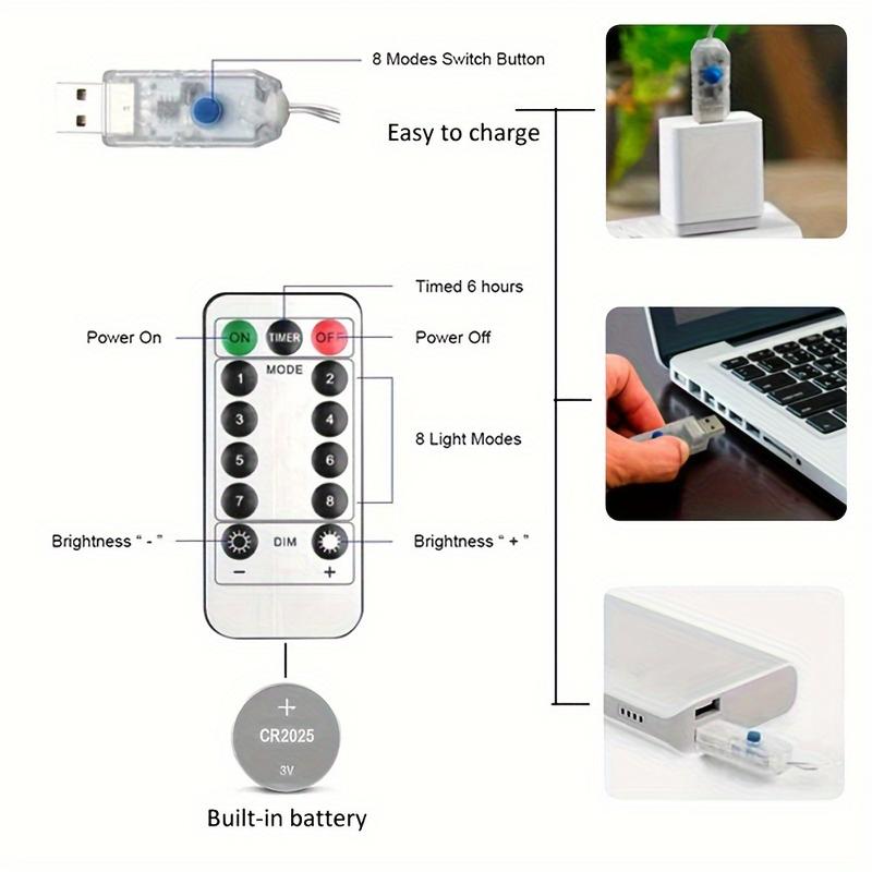 1set 9.84ft LED Curtain Fairy Lights, 300 LED Remote Control Curtain Lights, Plug In Fairy Curtain Lights, Window Wall Hanging Curtain String Lights for Bedroom Backdrop Wedding Party Xmas Indoor Decoration-Decorative