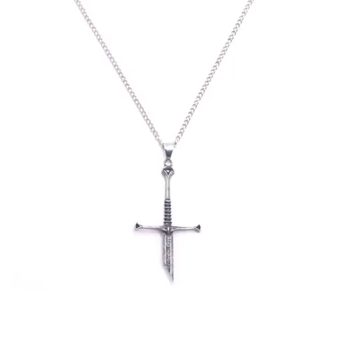 Sword Design Pendant Necklace, Cross Charm Necklace, Dainty Cross Necklace, Trendy Charms Necklace, Casual Style Necklaces, Fashion Jewelry for Party, Daily Clothing Decor, Trendy All-match & Exquisite Jewelry for Birthday Gift, Decorative Necklace