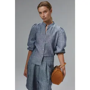 Meknes Linen Shirt - Navy Stripes