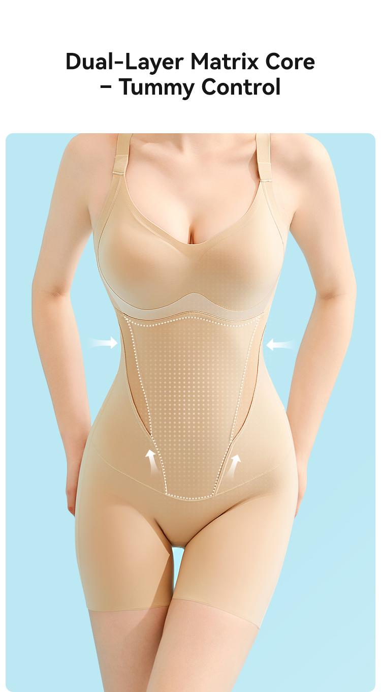 [KakaPeople Icy-Slide Bodysuit] Tummy Control Butt Liftter Faja Shapewear Ultra Thin Breathable Cooling Shapewear Bra Free Tummy Control Butt Lifter Seamless Body Shaper For Summer