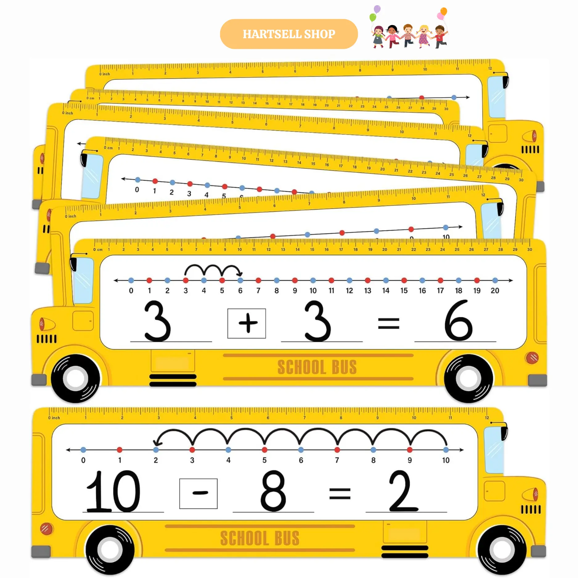 HARTSELL SHOP 26-Pack Boho Number Line Dry Erase Boards Cards 14"x4" Double-Sided 0-10 & 0-20 Math Manipulatives for Kids Students Special & 1st Grade Classroom Must Haves, Back-to-school Supplies