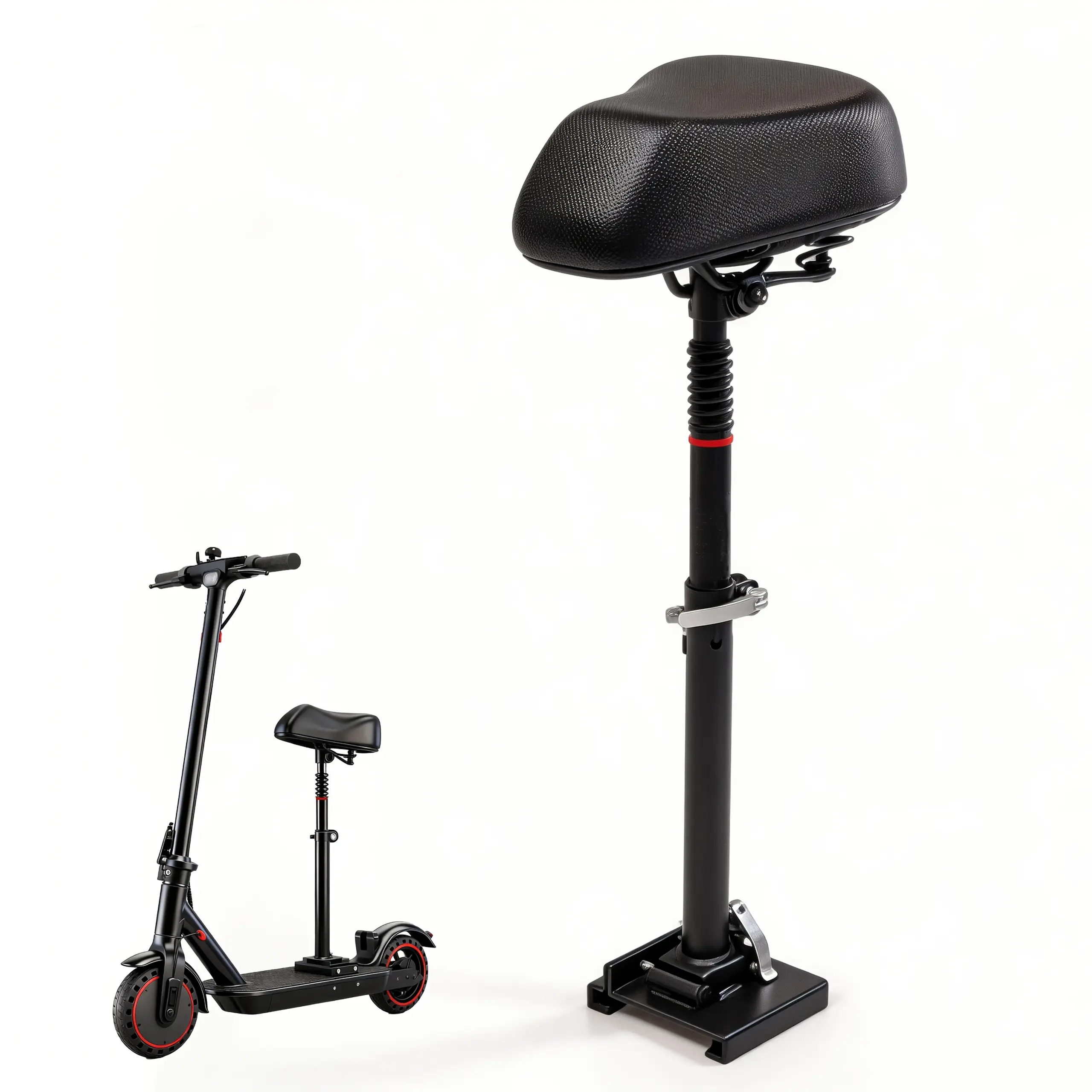 [Adjustable Height Seat] Universal Electric Scooter Seat, Thickened and Enlarged Cushion, Adjustable Height with Shock Absorption, Comfortable Seat Cushion, No-Drill Installation Accessories