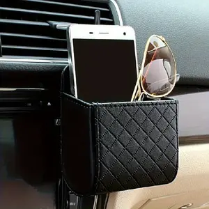 CarAir Outlet Phone Holder, Car Air Vent Cell Phone Holder Pouch Bag, Tidy Storage Coin Bag Case Organizer with Hook, Cellphone Car Mount