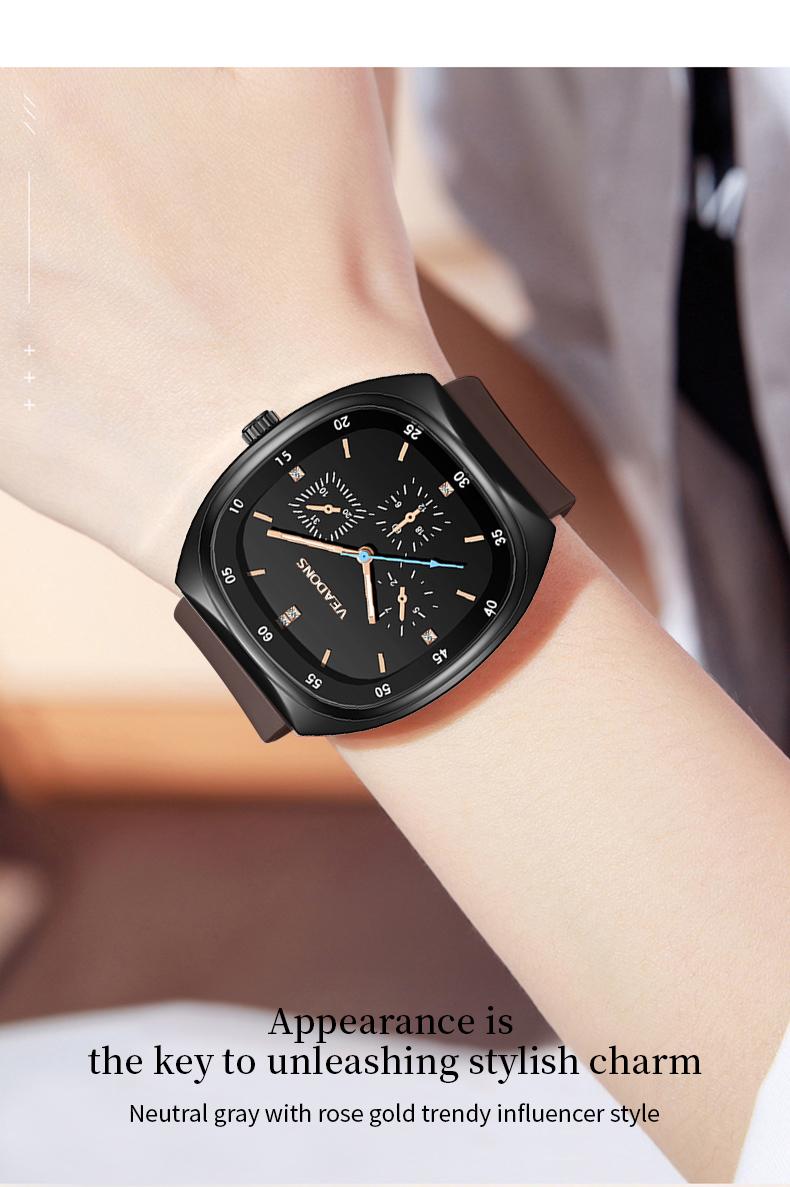 Fashion Watches Casual Stylish  Open Dial Watch  Silicone Strap, Waterproof & Luminous, Perfect for All Occasions Also ideal as a Mother's Day gift for your wife and mom.