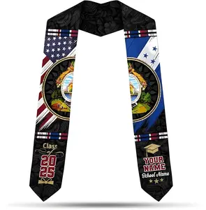 Personalized Honduran Graduation Sash 2025, Honduras Graduation Stole Custom, Honduran American Flag Graduation Sash 2025