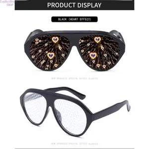 2026 Diffraction Glasses Fireworks Effect Sunglasses for Women Men, Light Show Special Effect Shades, Trendy Party Eyewear for Bar Rave Festival Nightclub Events