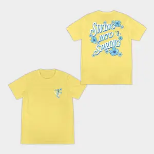 Field Of Flowers Matching Set - Swing Into Spring 2 Sided Graphic Tee & Mesh Shorts. Trending 2 Piece Sets For Summer Vacation Outfits