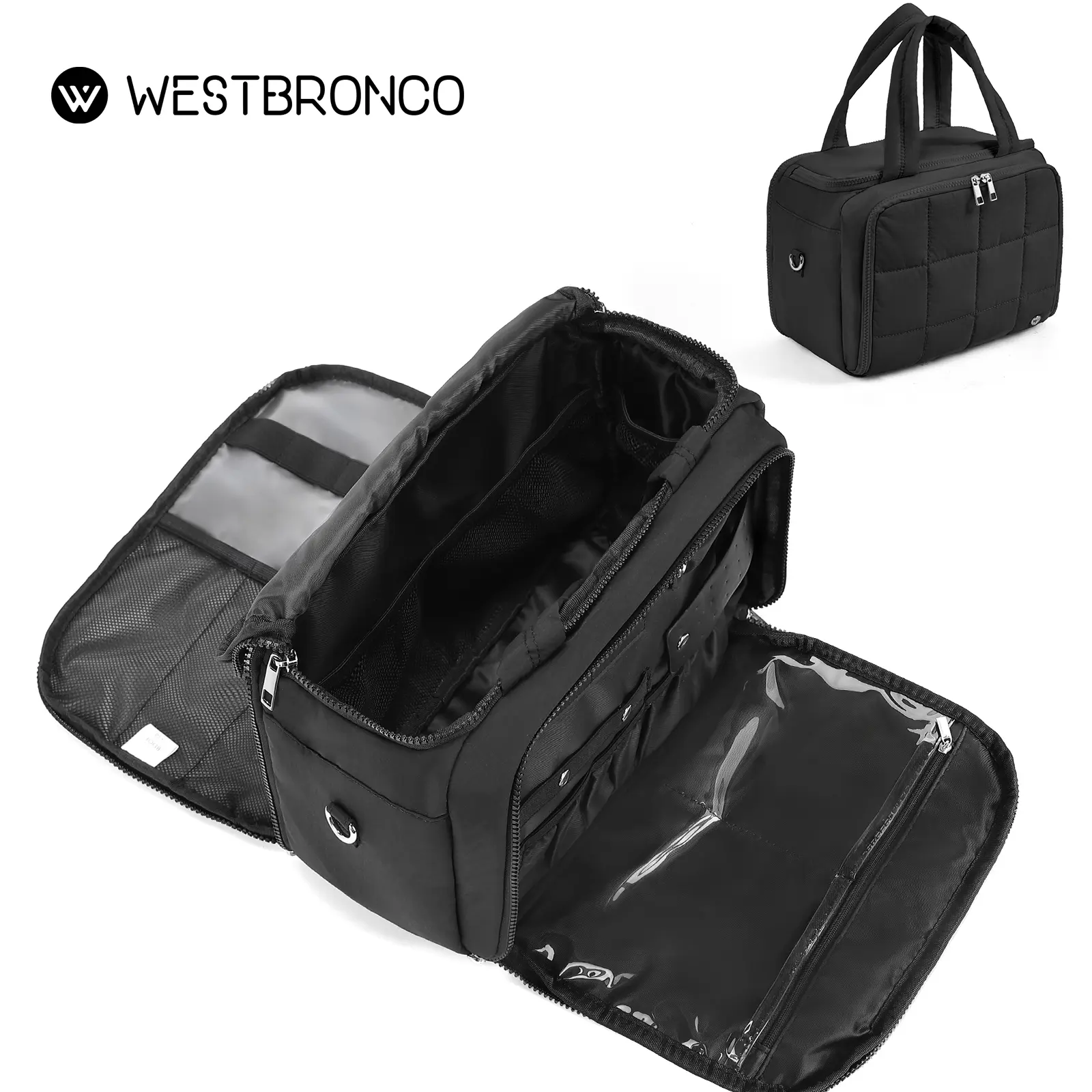 WESTBRONCO Toiletry Bag for Women Mom with Jewelry Organizer Spring Trendy Lightweight Waterproof Multi-Functional Travel Bag Puffy Quilted Makeup Bag Handheld Cosmetic Pouch Cosmetic Pouch Organizer Travel Essentials Bag for girls Gift for Her