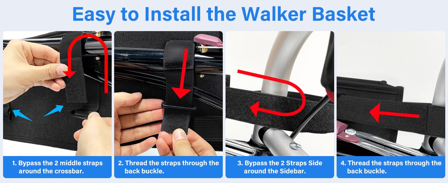 Upgraded Walker Basket with Cup Holder, Foldable Walker Bag with Large Capacity & Never Tipping Over - Not Fit for Rollator Upgraded Walker Basket with Cup Holder, Foldable Walker Bag with Large Capacity & Never Tipping Over - Not Fit for Rollator