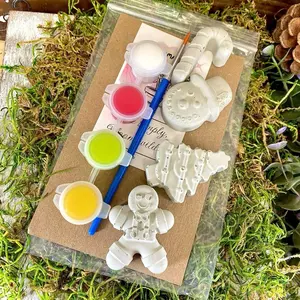 Handmade Cement Christmas Painting Kit, DIY Craft Gift