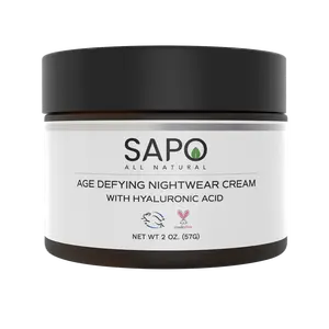 Sapo All Natural Night Cream - Nourishing Overnight Moisturizer with Hyaluronic Acid, Niacinamide, Trehalose, Lavender Oil, Vitamin B3, B5, B6, C & E - Restoring, Firming, Repairing Skin Care - 2 oz