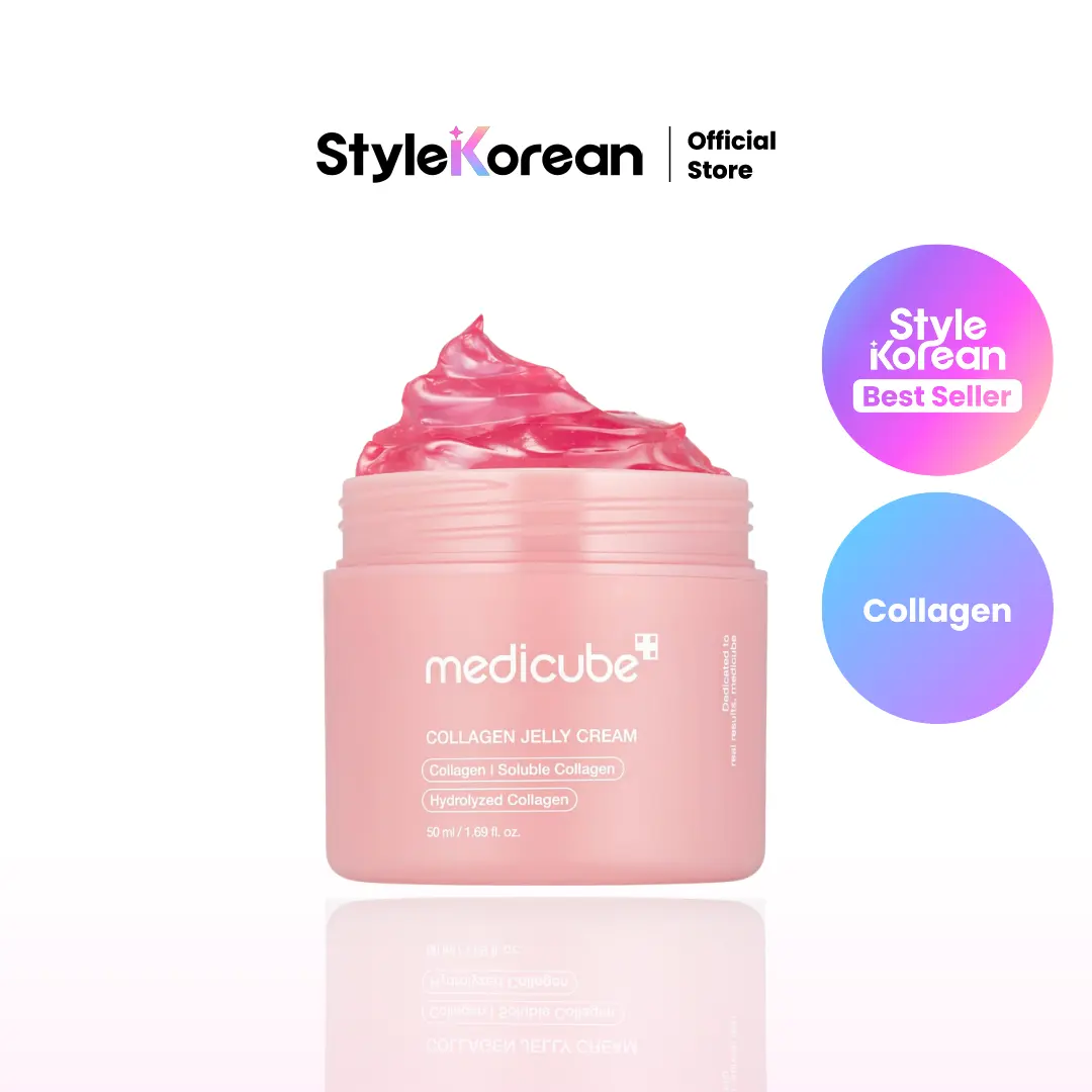 [Official Medicube Partner] Collagen Jelly Cream 50ml - Niacinamide & Freeze-Dried Hydrolyzed Collagen - Boosts skin's barrier hydration and gives 24h Glow & Lifted Look - Korean skincare (1.69 Fl Oz (Pack of 1))