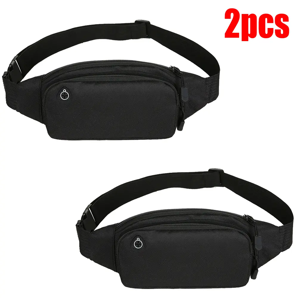 Mumutan 2-Pack Water-Resistant Running Belt Shoulder Bags with High-Capacity 3-Layer Storage, Wear as Waist Bag or Crossbody Sling for a Secure Fit, Secure Fit Keeps Gear Steady On Runs, Not Elastic, Unisex Adults, Waterproof, Travel