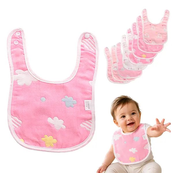 Unisex Organic Newborn Baby Bibs 8-Pack - Premium 100% Soft Cotton, Extra Absorbent, Wipe-Clean, Spill-Free, Easy to Put On, Ideal for Drooling & Teething, Fits 0-2 Years Infants (Vessels) | Wipe-Clean, Premium 100% Cotton, Spill-Free Bibs & Burp Cloths