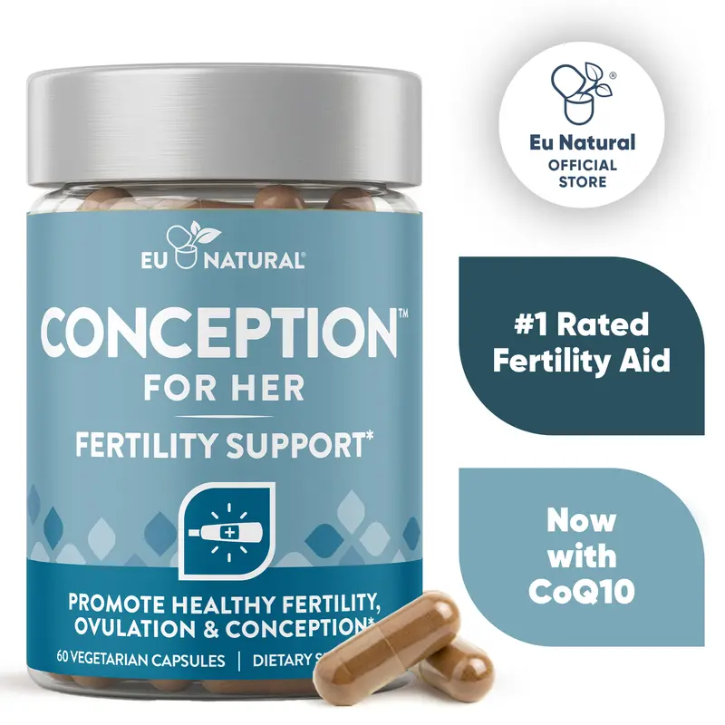 Eu Natural Conception for Her Fertility Supplements for Women – Aids Ovulation, Hormonal Balance, & Regular Cycles – Prenatal Vitamin Support with Myo-Inositol, L-MethylFolate, Vitamin D, Vitex, CoQ10