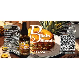 1 oz. Beard Oil, Pineapple Upside Down Cake (Vanilla, Frosting, Pineapple, Cherry, Cream, and Sugar) Hair Care Aloe Apricot Avocado Blend Calendula Coconut Ginseng Herbal Jasmine