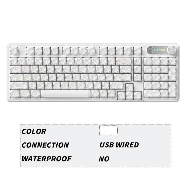 Brand new upgraded model IP98 Wired Keyboard Mechanical Feel Gradient PBT Keycaps Side-Engraved Backlit Letters Smart Knob Gasket Structure Waterproof Hot Swappable RGB Lighting Durable Double-Shot Keycaps Anti-Oil Matte Texture Membrane Keyboard
