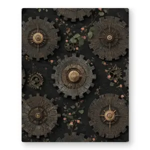 MWW C1MP1620N6JGZH 16 x 20 in. Cog Pattern - Brown Metal Print Wall Art for Home Decor - Unique Art