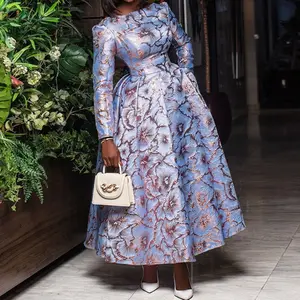 Summer Spring Clothes Women's O-neck Floral Print Boho Pleated Dress High Waist Casual Streetwear Elegant Sexy Vestidos Light Womenswear Check Fitted Crewneck Long Sleeve Purple