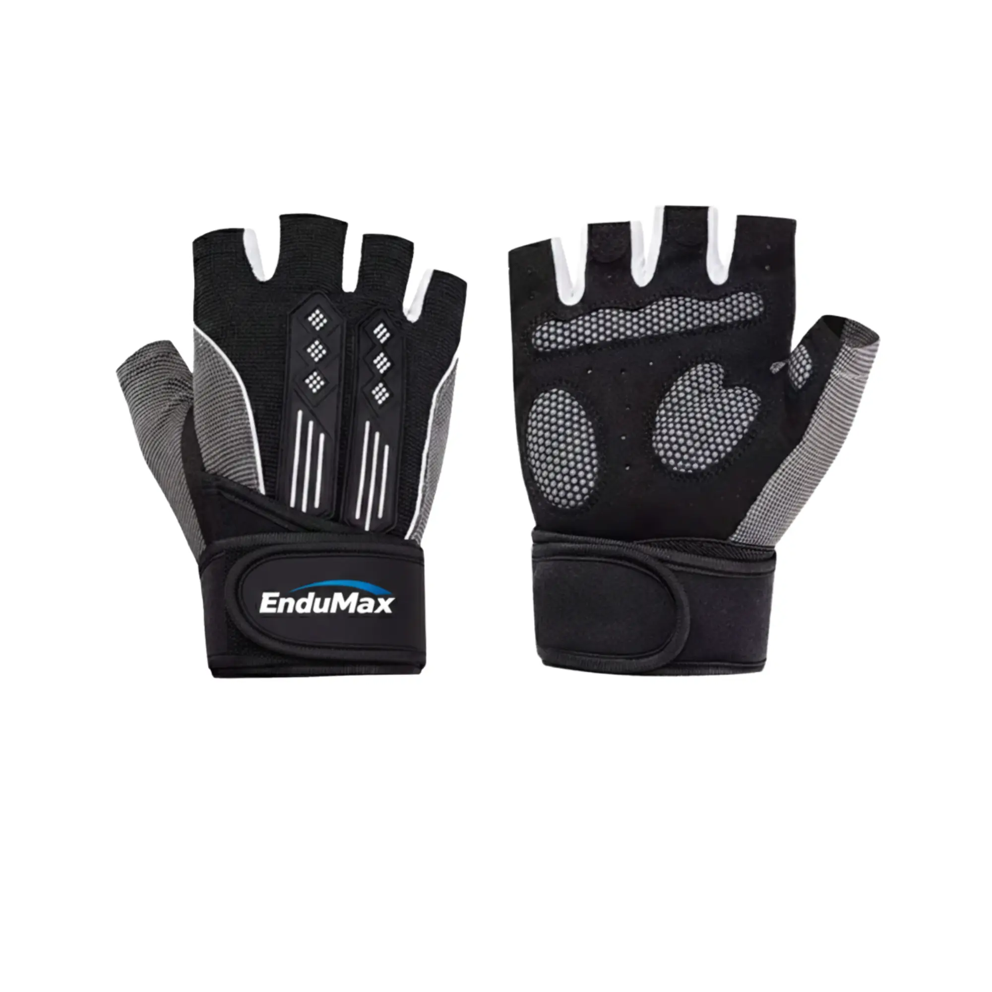 EnduMax Gym Gloves with Adjustable Wrist Support Strap, Anti-Slip Silicone Padding, Breathable Fabric, TPR Impact Protection, Grip Stronger for Gym Training, Weightlifting