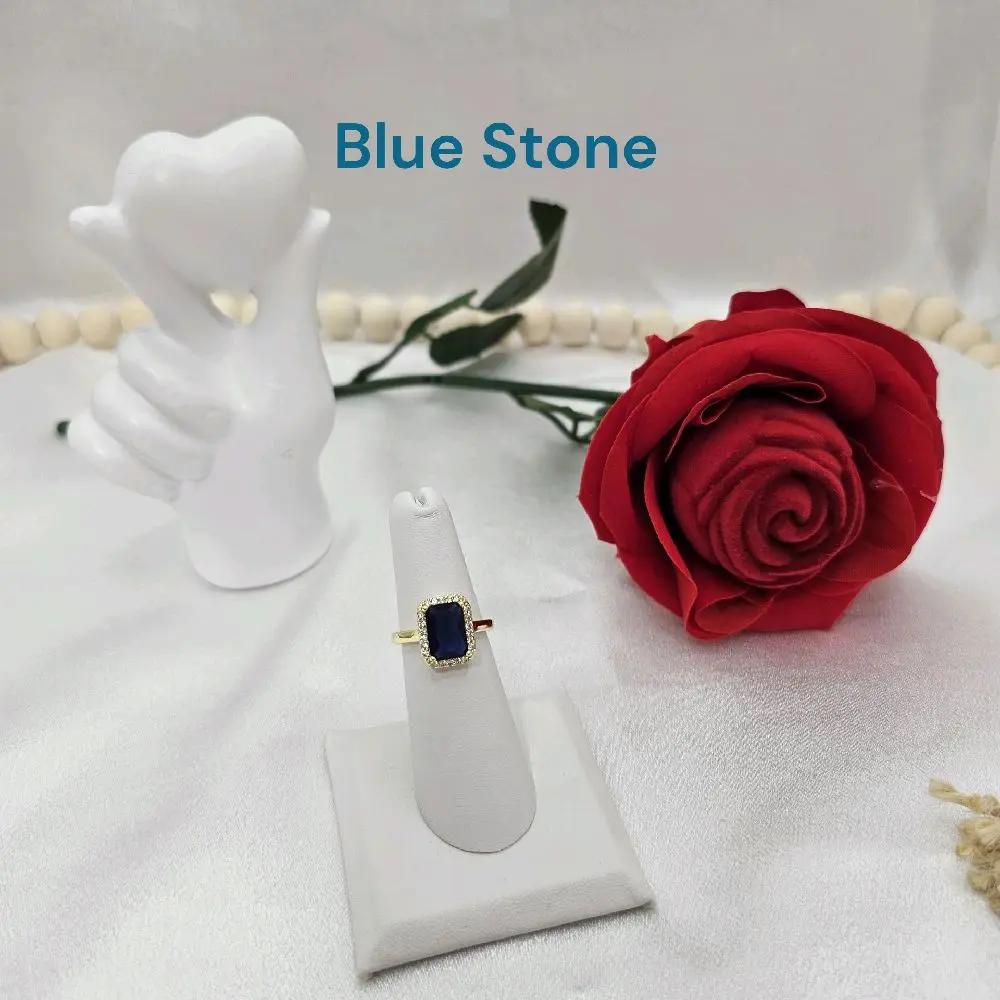 Valdiviajewery #1981 14k Gold Plated Ring High Quality ( blue stone)