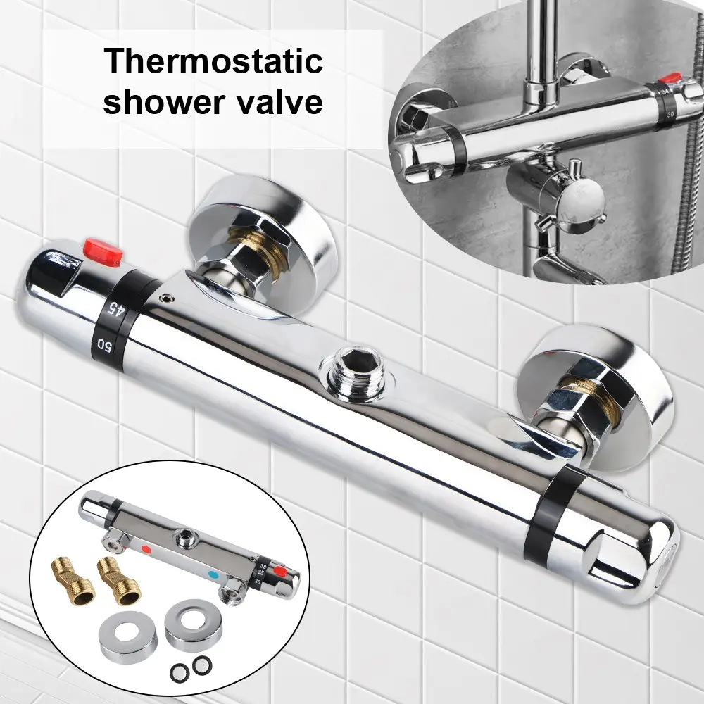 Thermostatic Mixer Tap Hot And Cold Faucet, Bathroom Mixing Valve Bathtub Thermostatic Shower Water Faucet, Shower Diverter, Bathroom Fixtures