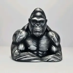 Harambe The Gorilla Bust Metal Finish - Detailed Sculpture of a Gorilla Figure Decor