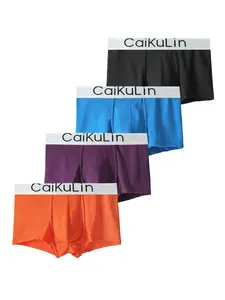 Fashion Men Underwear Boxers Shorts, 4-Piece Boxer Briefs, Innerwear for Daily Use, Sports Underwear, Breathable and Soft Fabric