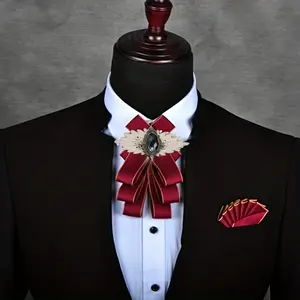 1pc Men's Suit Collar, Formal Shirt Master Of Ceremonies Host Multilayer Bow Tie, Ideal choice for Gifts