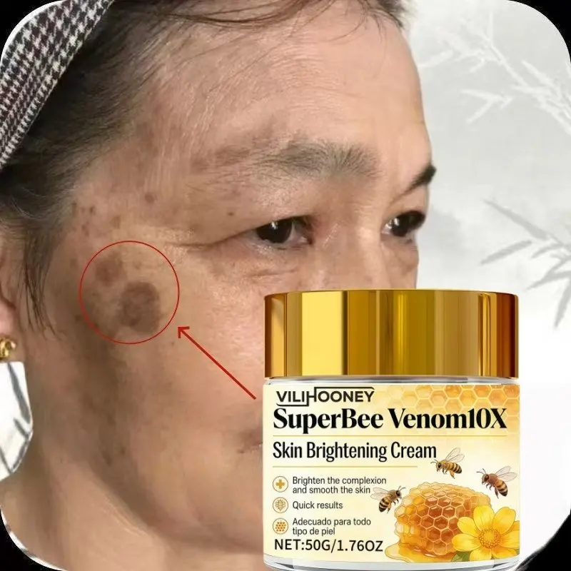 50g Bee Venom Facial Cream Brightening Cream Moisturizing Hydrating with Collagen Niacinamide Retinol Vitamin C Brighten Skin Tone Even Out Complexion Suitable for All Light Skin Types Face Cream Moisturizer