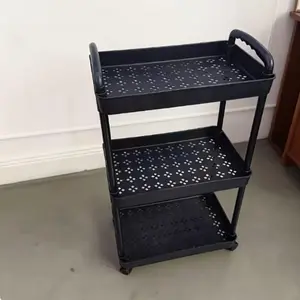 Portable Snack Cart with Wheels Cream Style Storage Rack, Mobile Organizer Shelf for Christmas Halloween Summer Winter Valentine's Day New Year Easter Gift