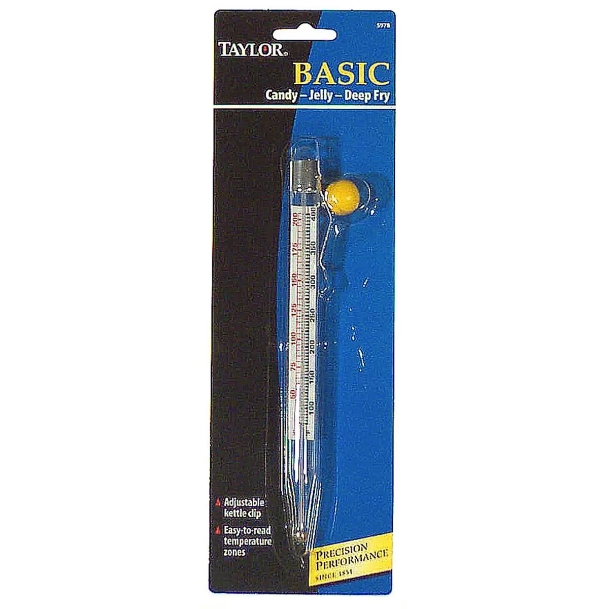 Taylor Precision Glass Candy-Deep Fry Food Thermometer - Kitchenware with Tube for Jelly Making, Home Cooking Temperature Monitoring