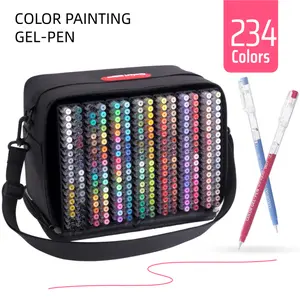 234 Colors Painting Gel Pen Set,Professional Color System,252Pack Hand-Held Backpack,0.6mmNeedle Tip,Rich Color Large Capacity Ink Pens,Art Supplies For Diary,Card,DIY,Coloring, Doodling, Scrapbooking Supplies Stackable colors, Coloring Materials Set