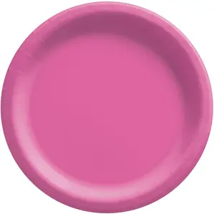 Bright Pink Paper 9" Plates - 20 Count