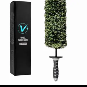 VIKING V+ Wheel Barrel Brush for Car Wheels – Soft Microfiber Rim Cleaning Brush