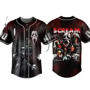 Personalized Horror Scream The Ghostface Baseball Jersey Shirt , trendy baseball jersey