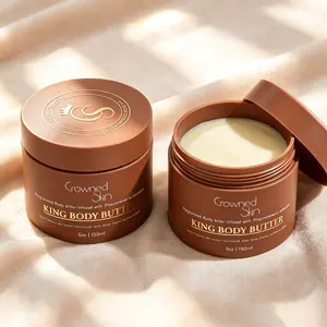 Crowned Skin King Warm Sandalwood Musk Fragrance Body Butter Blended With Organic Shea Butter And Mango Butter For Deep Nourishing Moisturizing Care
