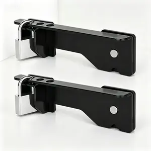 Heavy Duty Carbon Steel Gate Latch Lock, 7.5 Inch Flip Latch with 3 Hole Mount for Outdoor Wooden Fence, 180 Degree Adjustable Double Latch for Swing Sliding Barn Door, Secure Durable Hardware Gate Lock