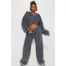 On The Go Fleece Pant Set - Charcoal