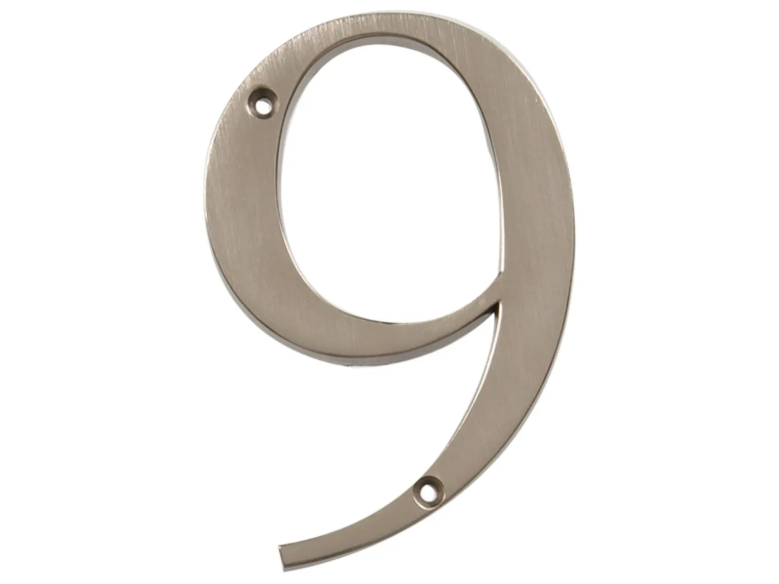 Hillman Group 843329 4 in. Nickel Distinctions Zinc Die-Cast Flush Mount House Number - 9 - 3 Piece