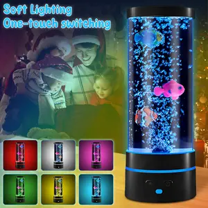 Bubble Fish Lamp Decorative Aquarium Night Light Colorful Artificial Fish Tank Light Soothing Fish Tank Lamp Aquarium Fish Light for Bedroom Kids Room Living Room Party
