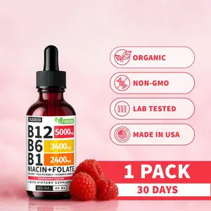 (1-PACK)Vitamin B12 Liquid Supplement Drops with B6, B1, Niacin & Folate - Edible Support for Energy, Brain & Heart, Non-GMO & Gluten-Free, 4 FI Oz