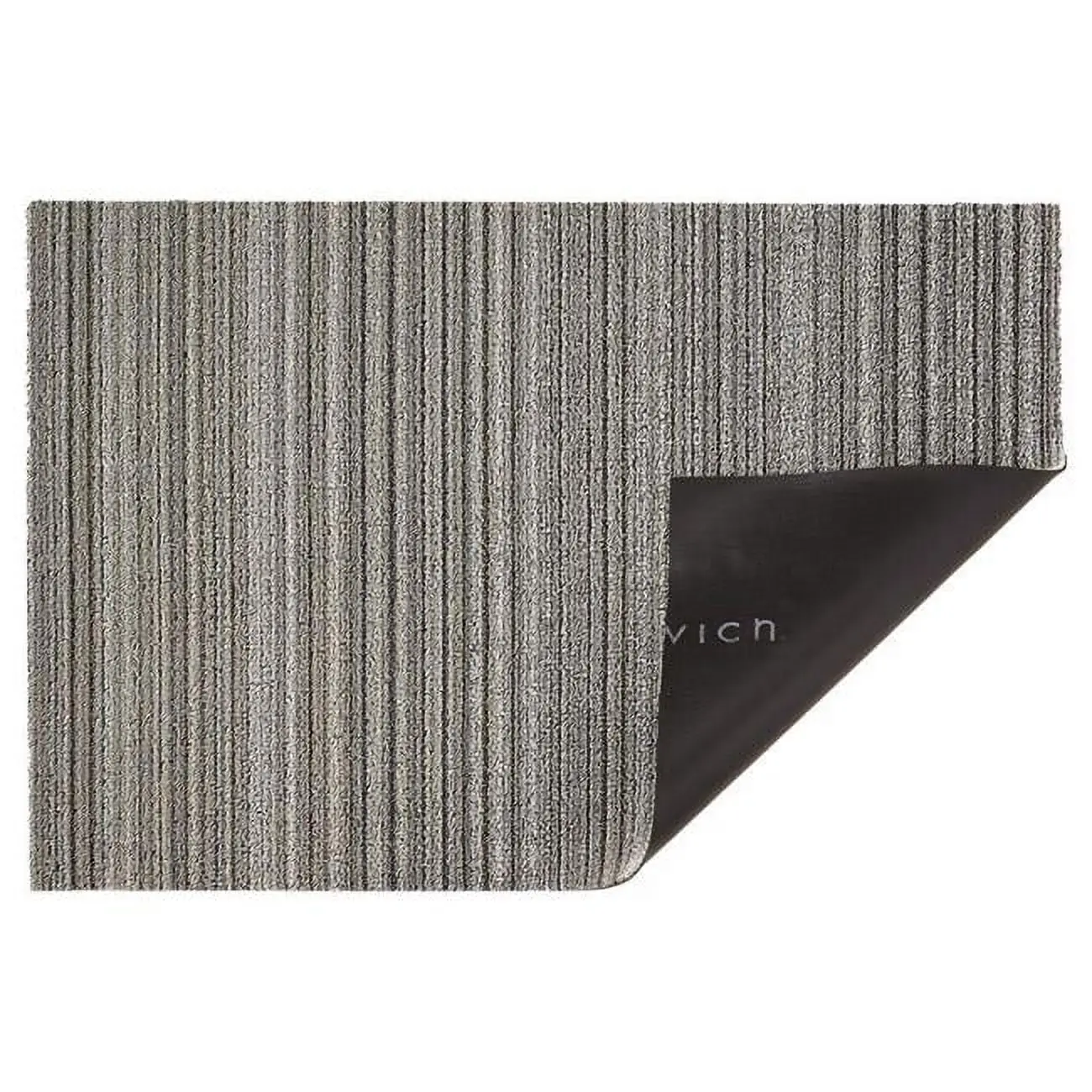 212 MAIN Chilewich 6065480 36x24 in. Skinny Stripe Polyester-Vinyl Utility Mat, Gray & White, Machine Washable, Indoor/Outdoor Decorative Rug