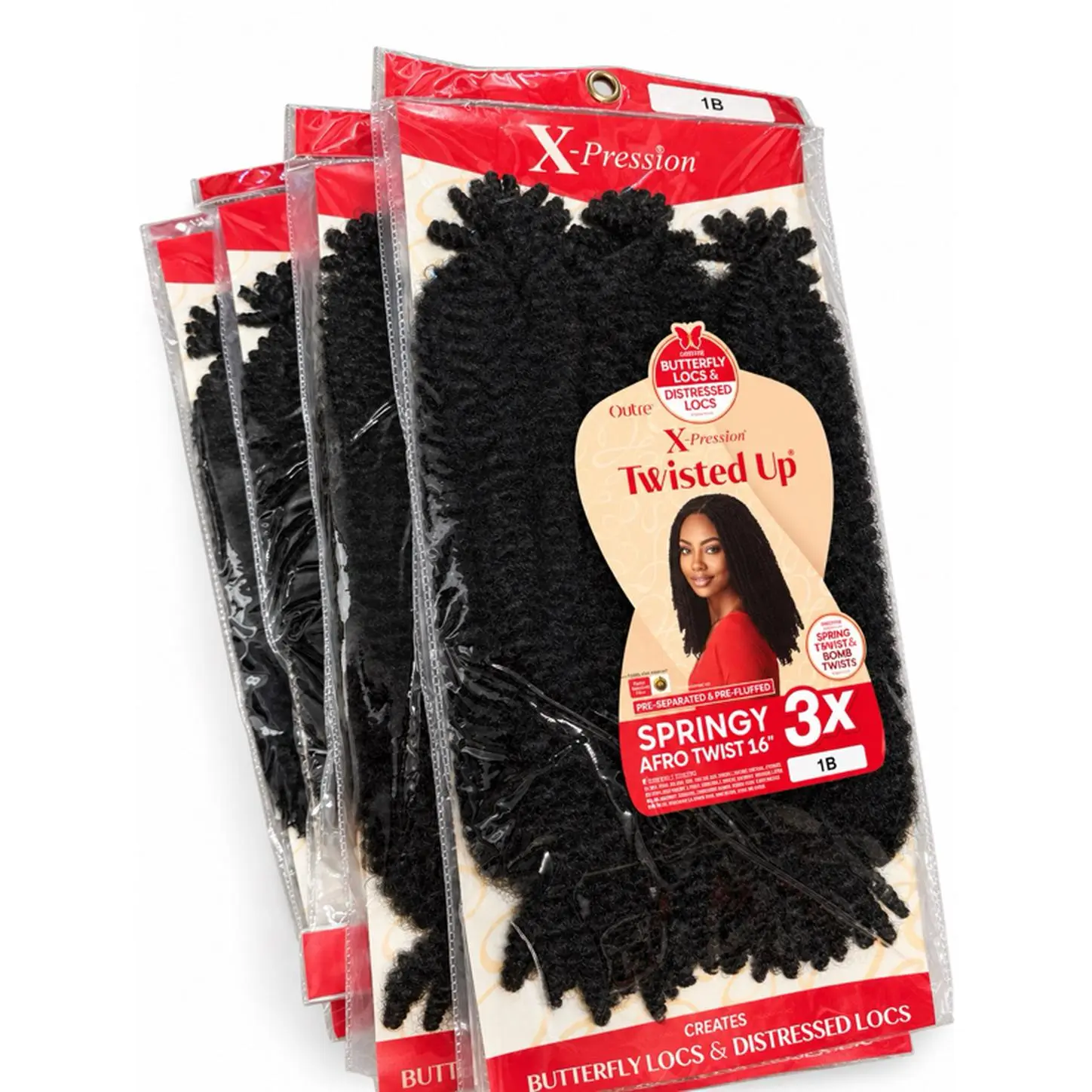 X-Pression Twisted Up Springy Afro Twist Hair Extensions – 6 Packs